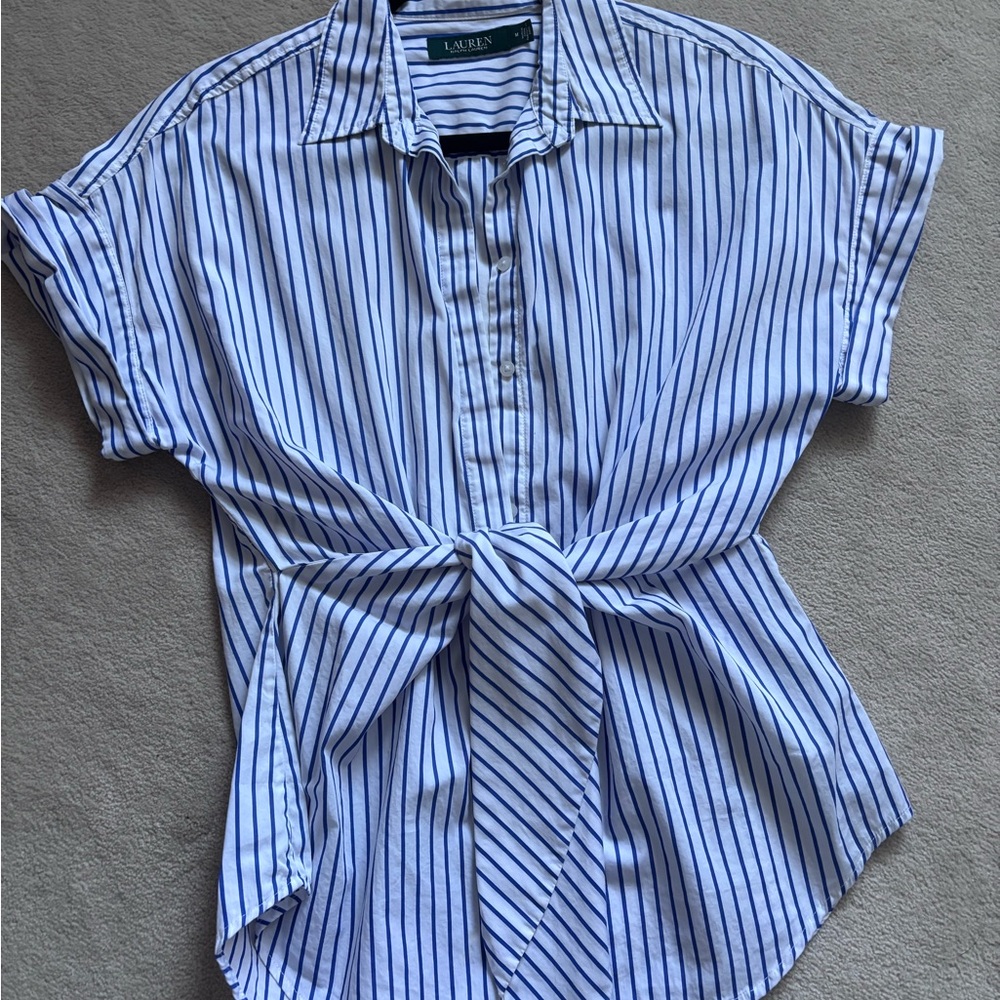 Ralph Lauren Blue and White Striped Shirt